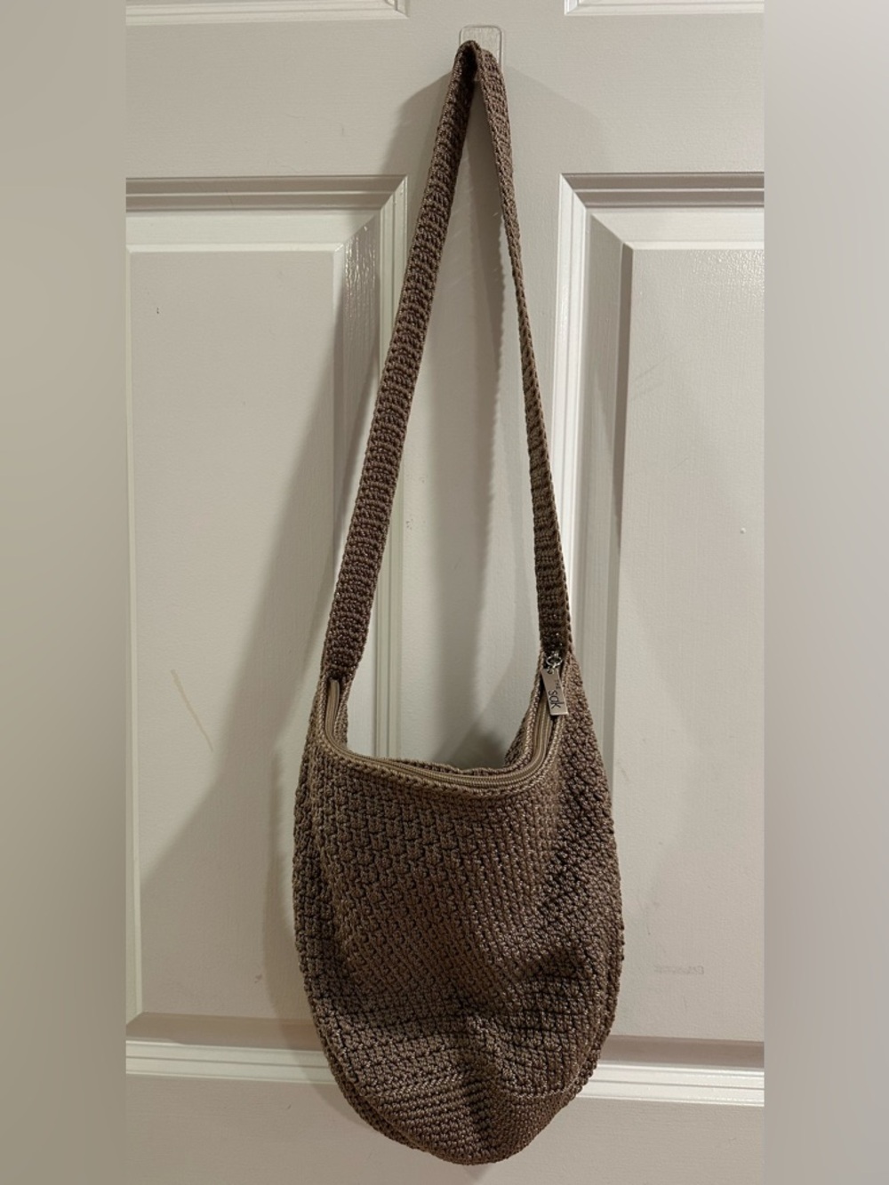 Vintage The Sak Crochet Shoulder Bag, Light Brown